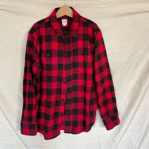 Gap kids red & black checked flannel size L